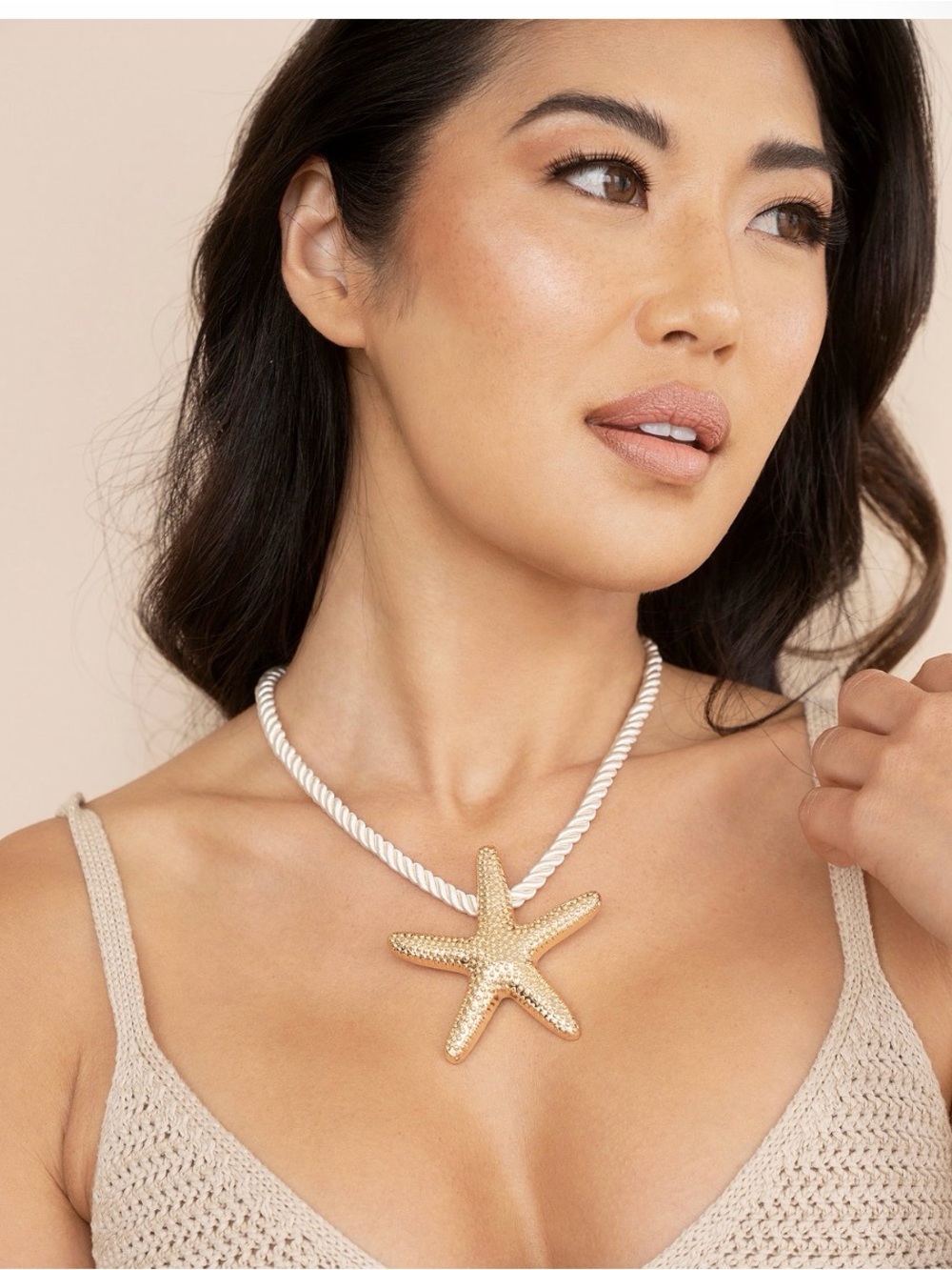 Ettika silk chord gold starfish necklace brand new